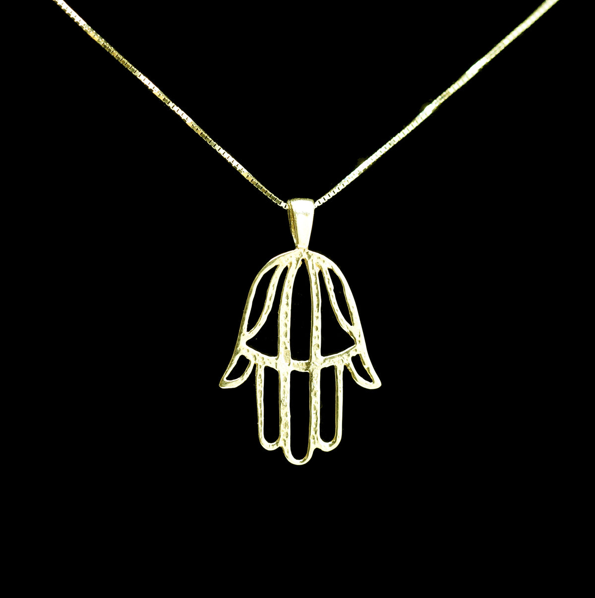 14K Modern Hamsa Necklace