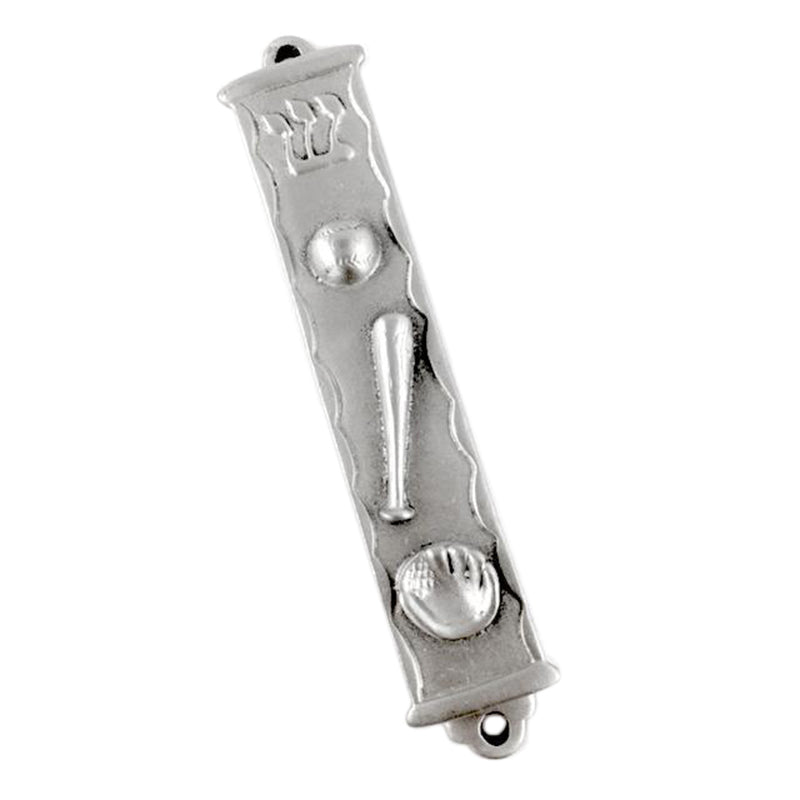 Pewter Baseball Mezuzah Case