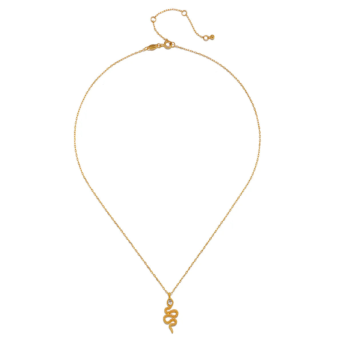 Enduring Individuality White Topaz Snake Necklace