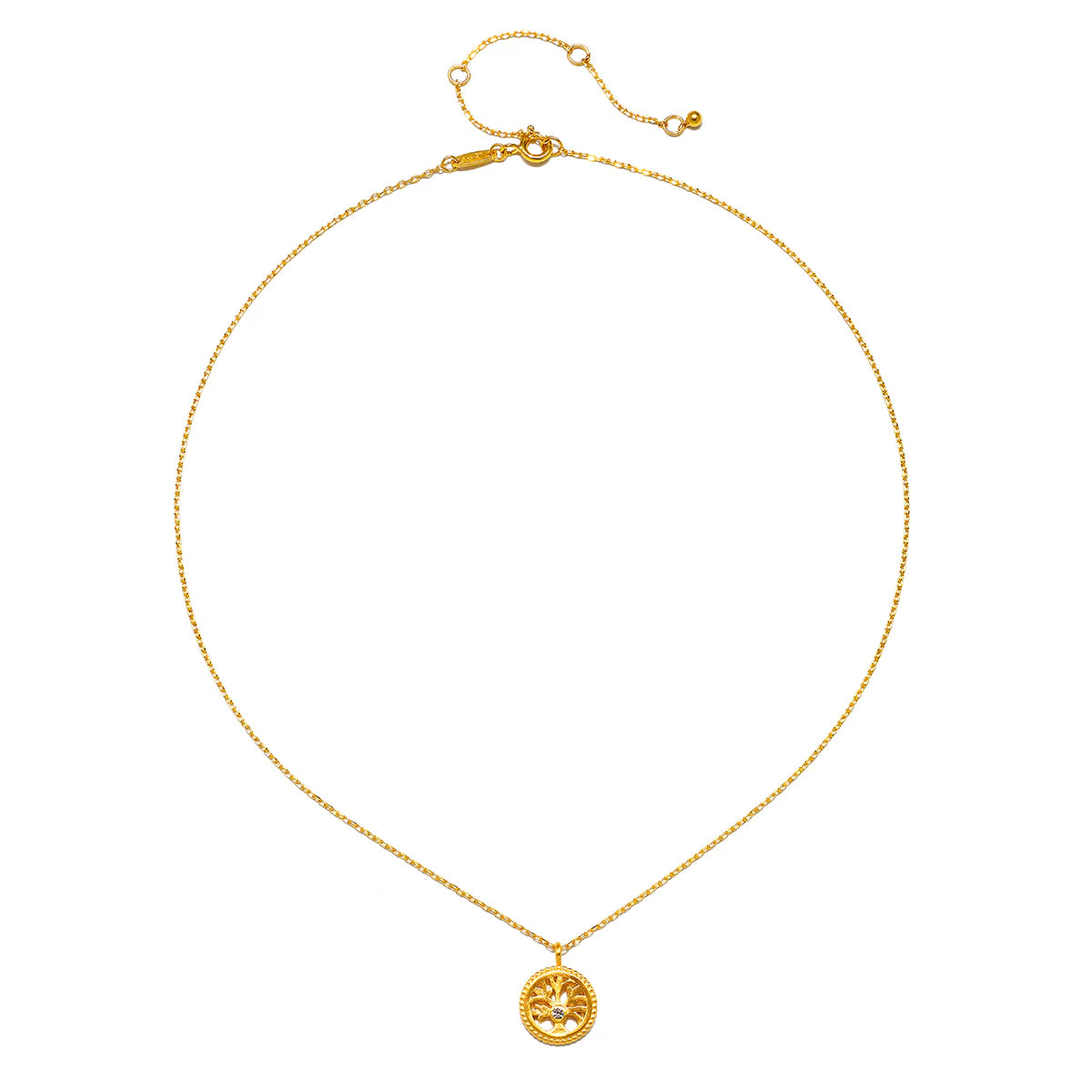 Firmly Rooted White Topaz Tree of Life Necklace