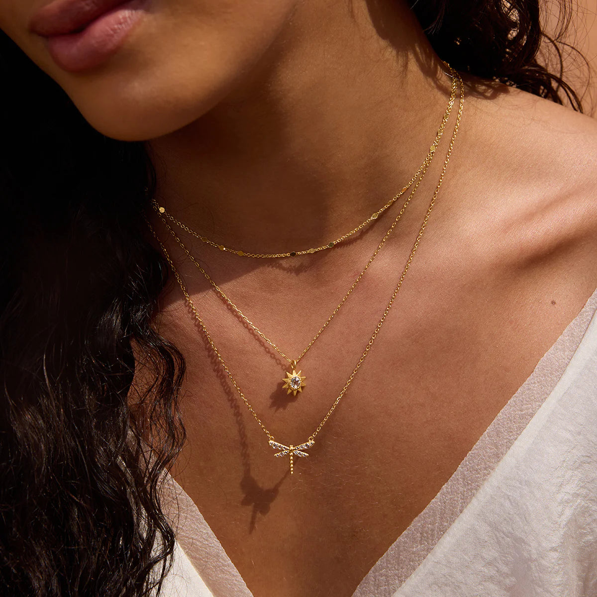 Transforming Spirit White Topaz Dragonfly Necklace