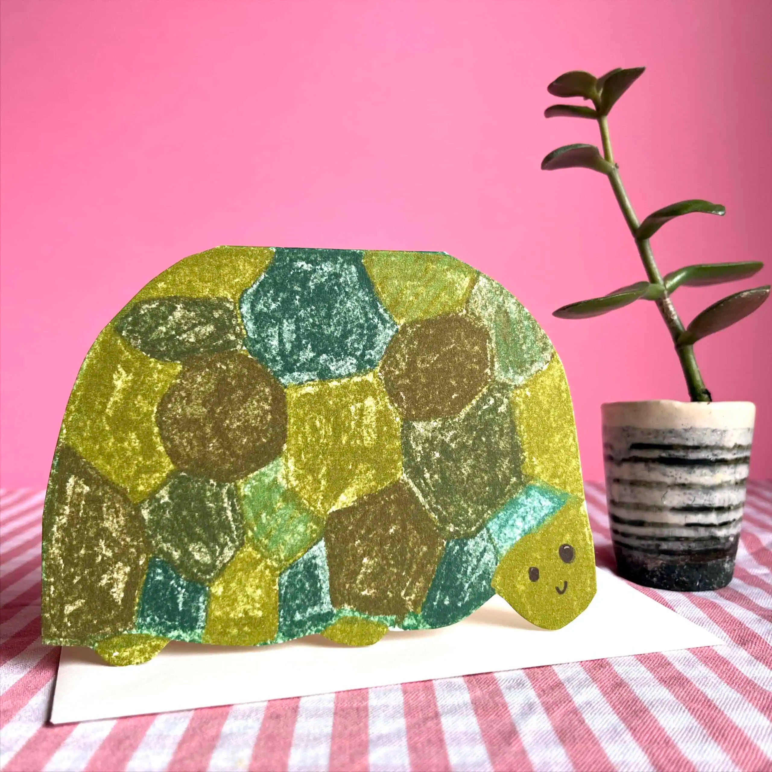 Die Cut Tortoise Greeting Card