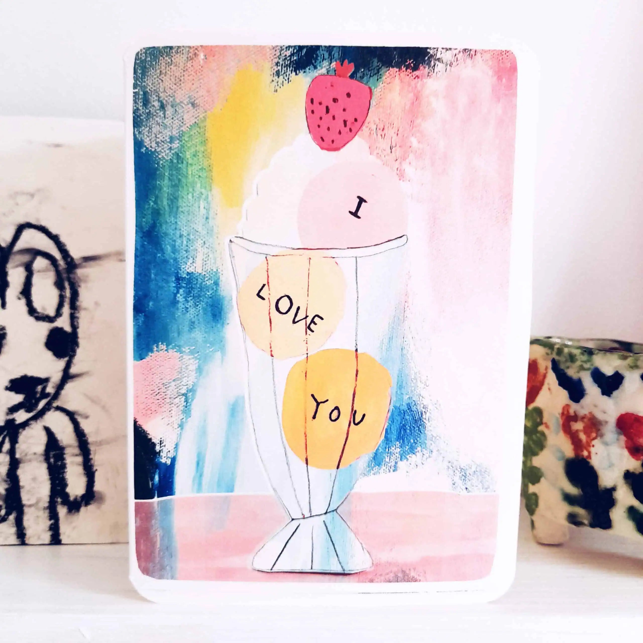 I Love You Ice Cream Sundae Greeting Card