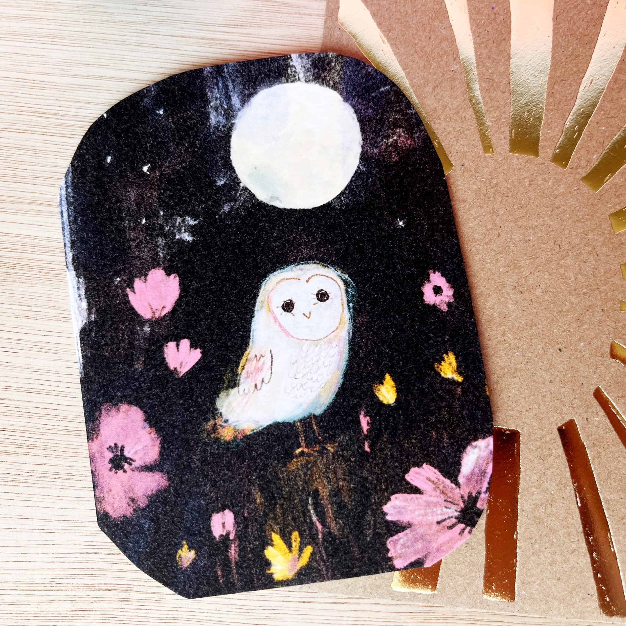 Little Wonder Moon Owl Greeting Card