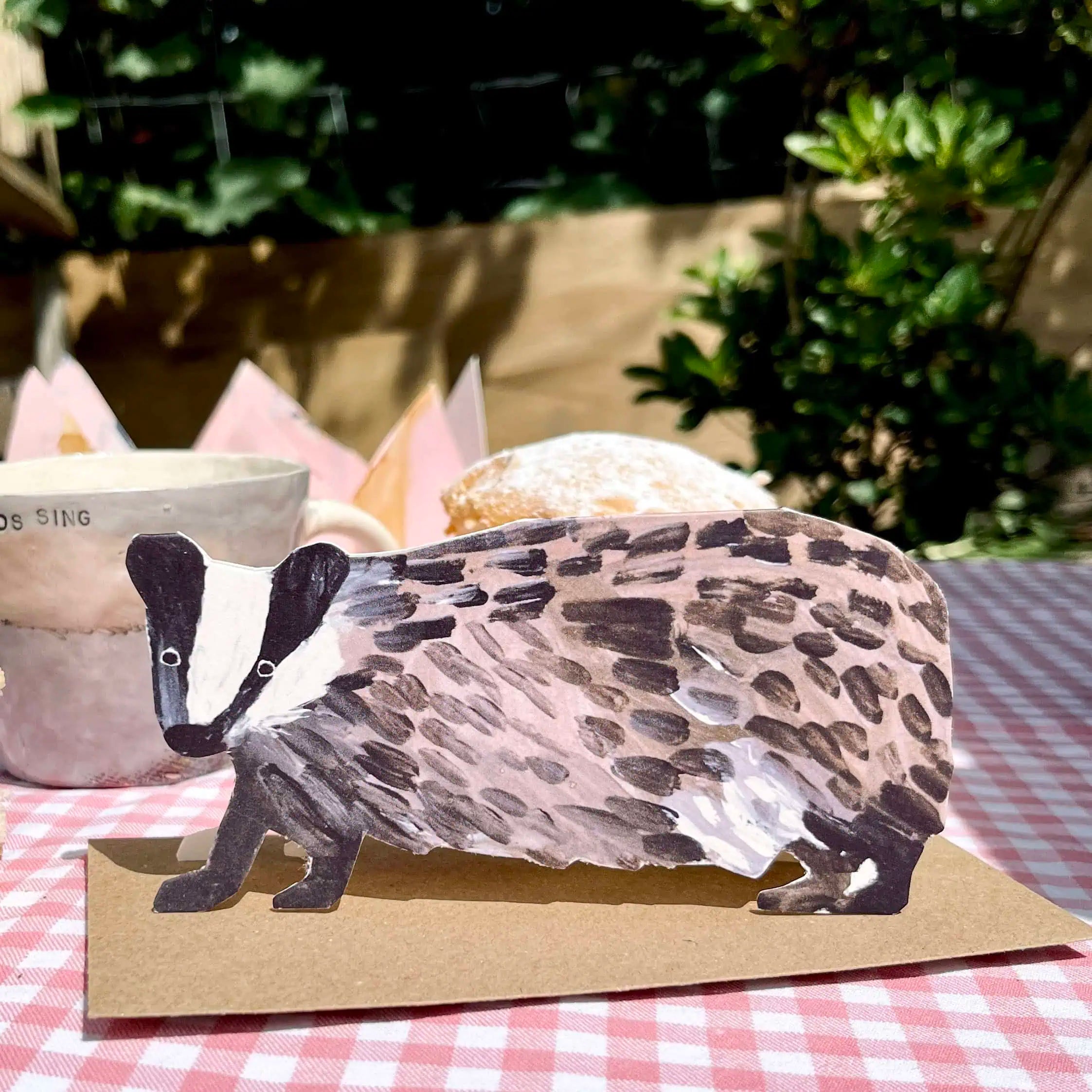 Die Cut Badger Greeting Card