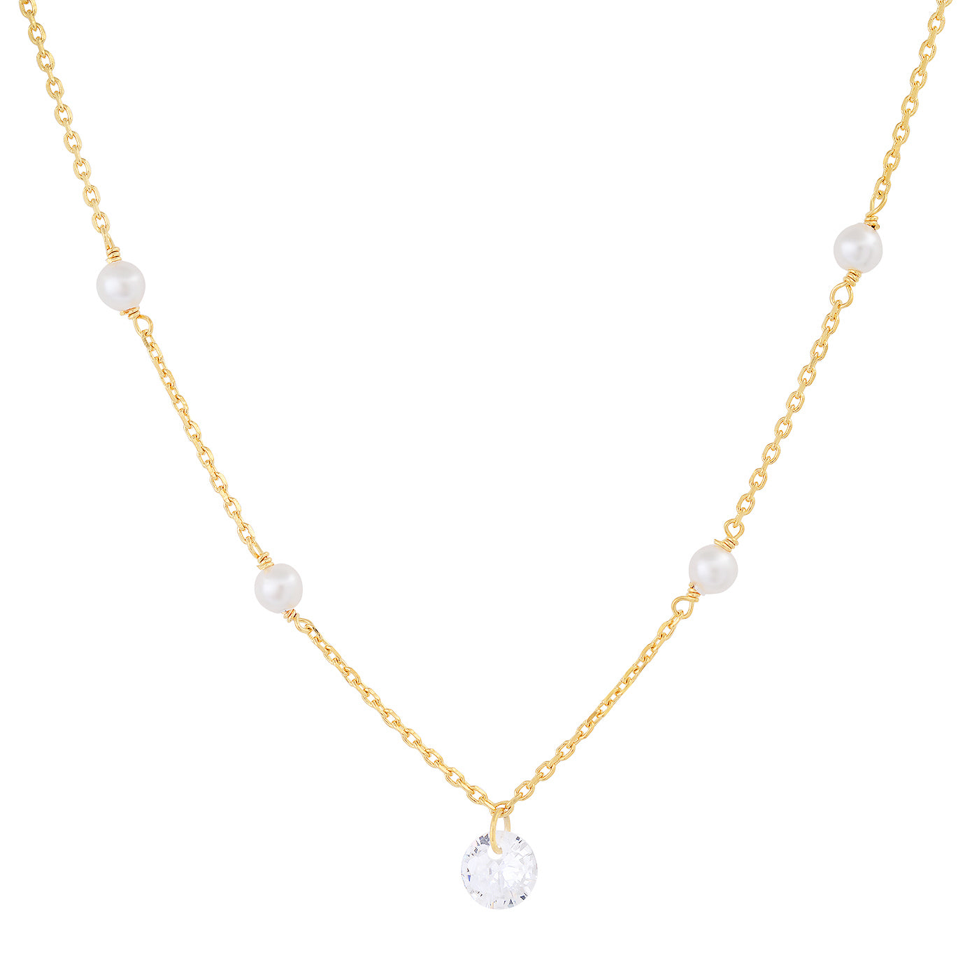 Vermeil Pearl Station Necklace