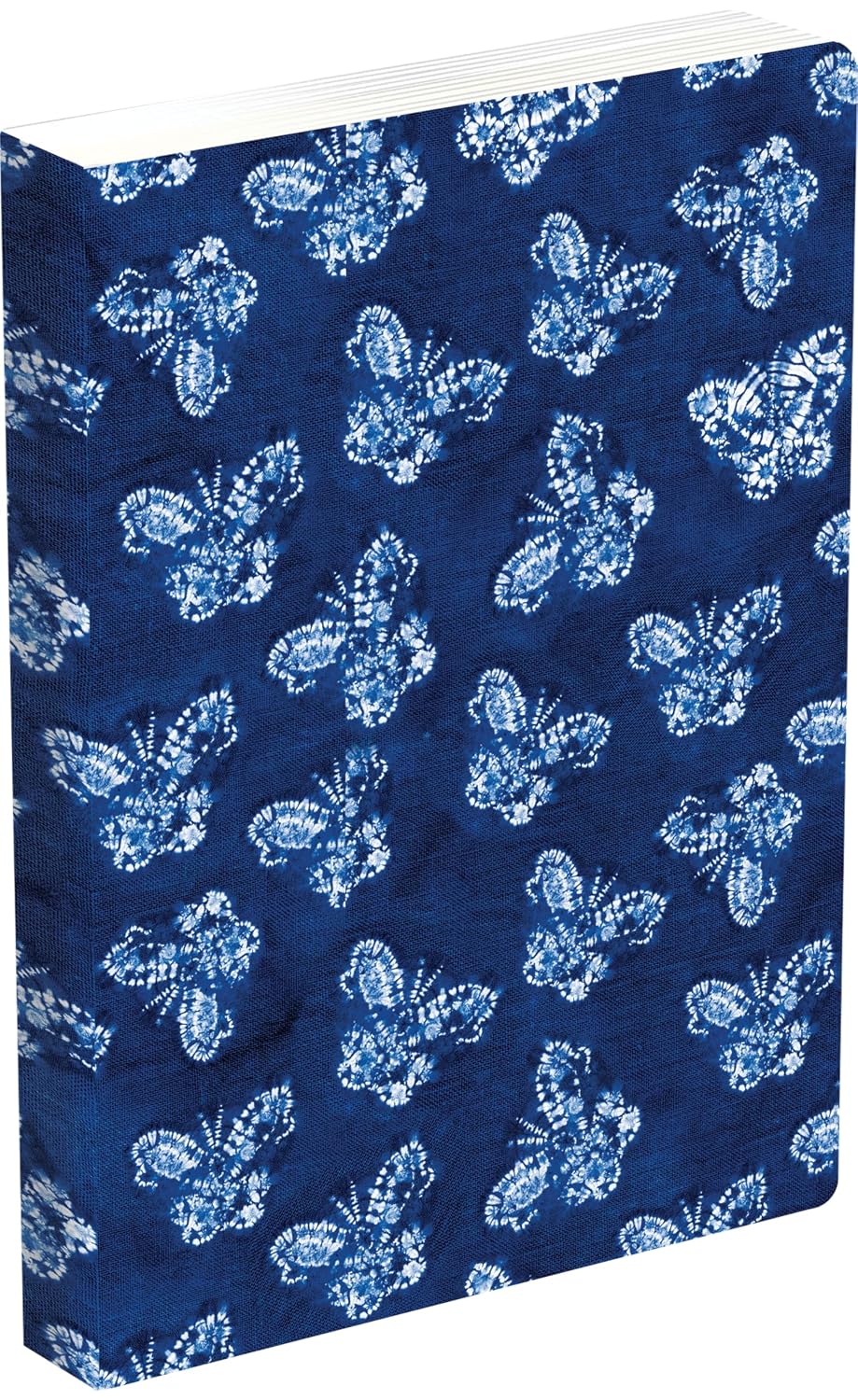 Shibori Indigo Butterflies Dotted Paperback Journal