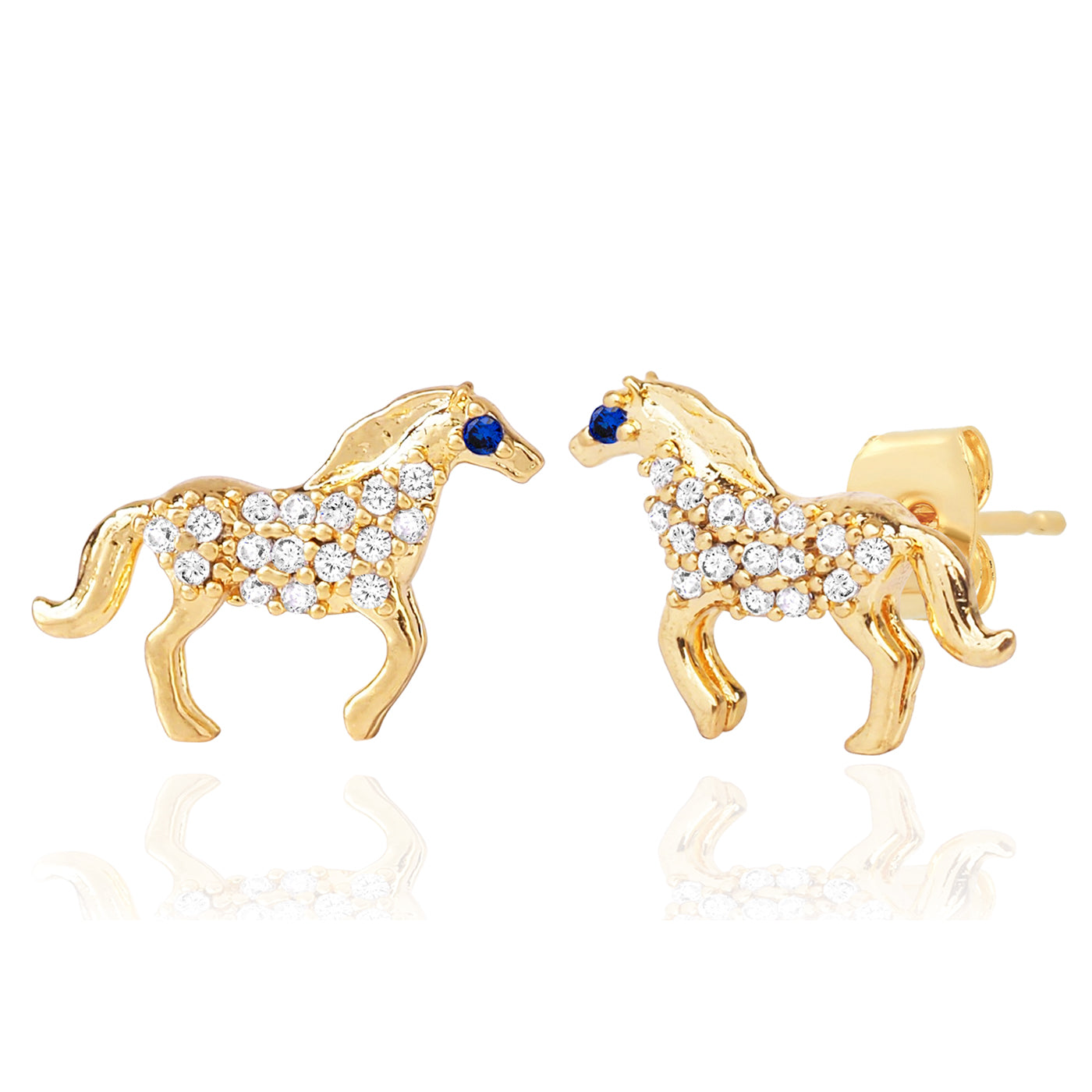 Pave Horse Post Earrings