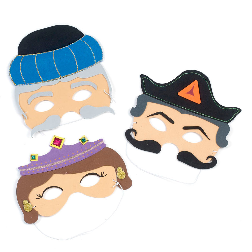 Set of 3 Purim Masks - Esther, Haman & Mordechai