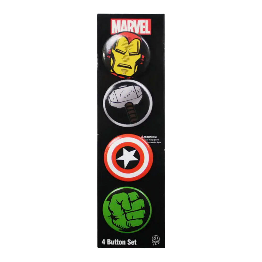 Set of 4 Avenger's Button Pins