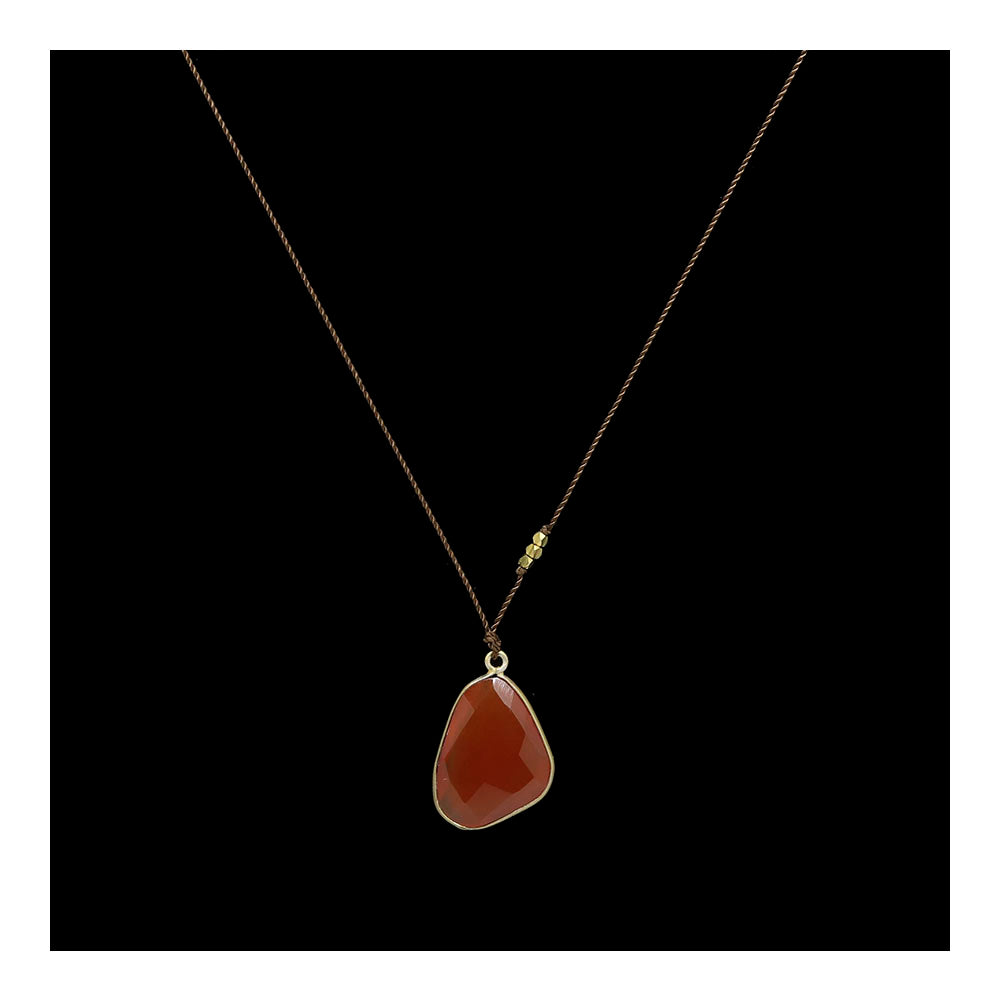 Carnelian with Brass Necklace