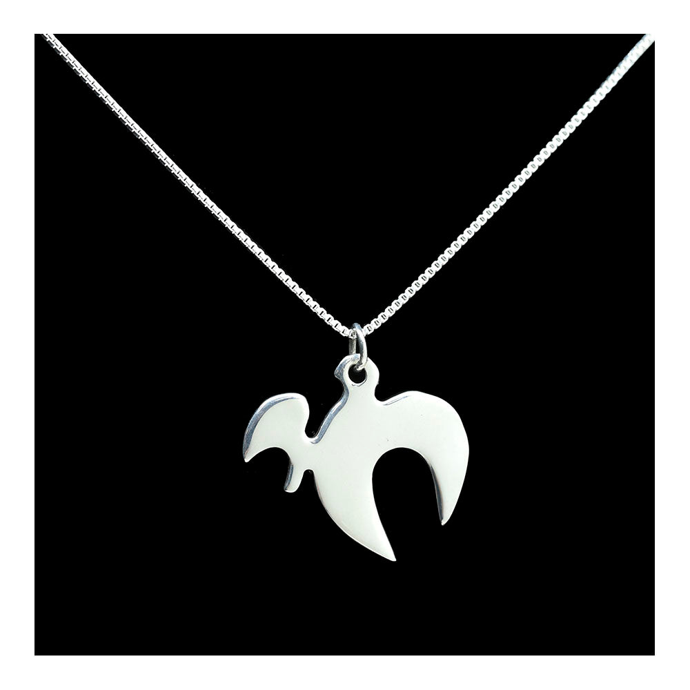 Sterling Stylized High Polish Chai Necklace