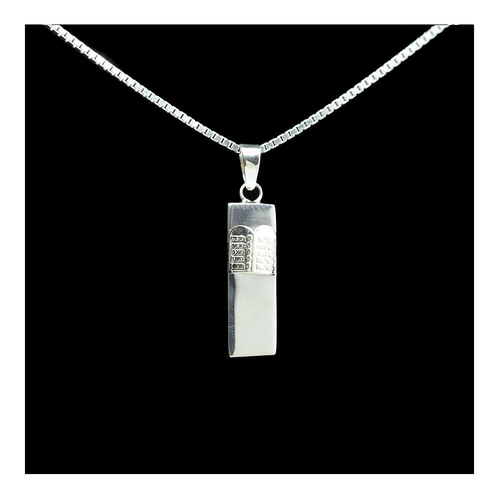 Mezuzah with 10 Commandments Tablet Necklace