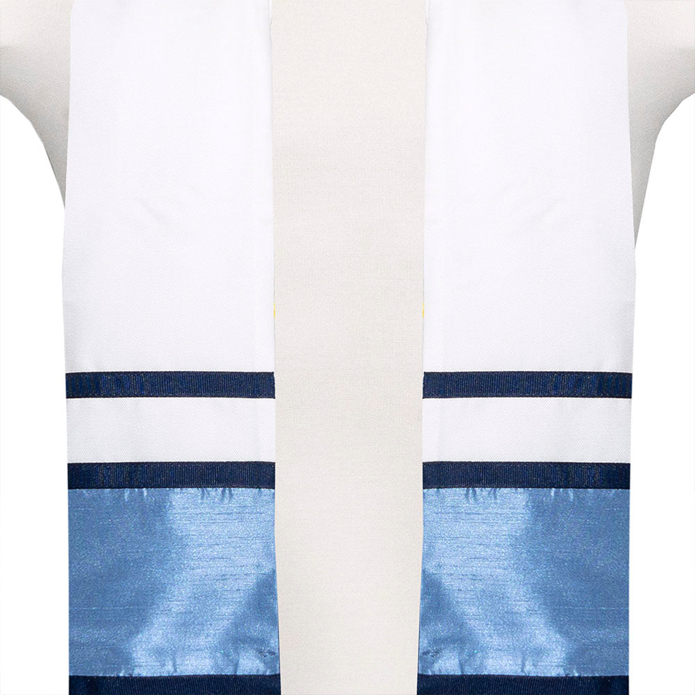 Tallit Set 3 Shades of Blue Cubes