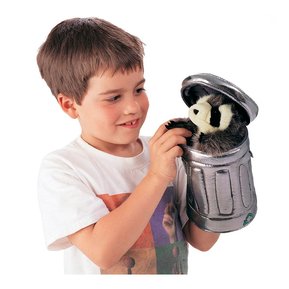 Raccoon in Garbage Can Puppet