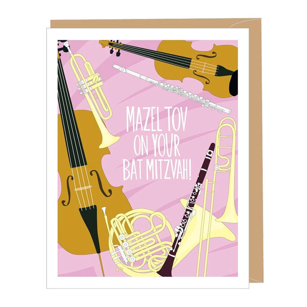Musical Instruments Bat Mitzvah Greeting Card