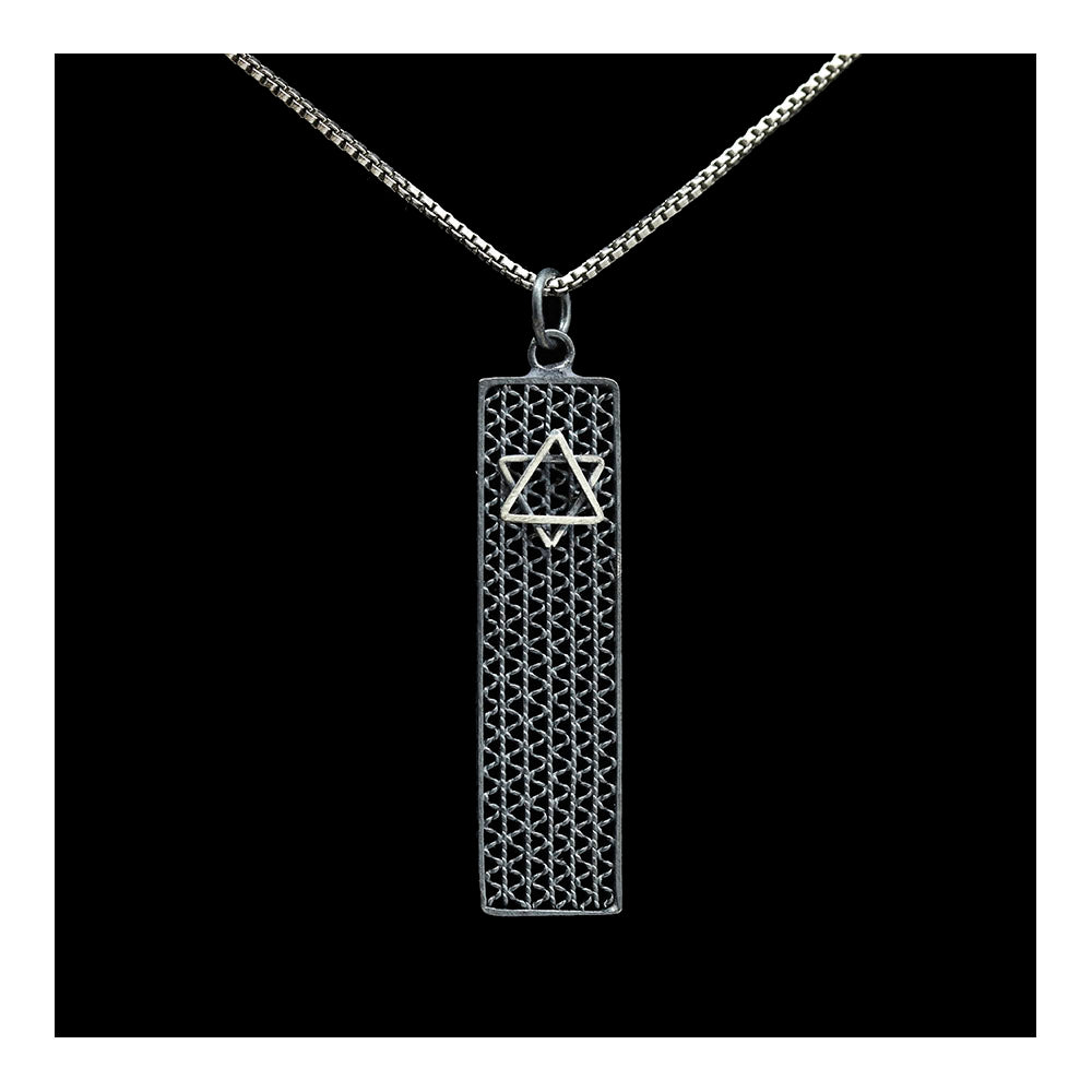 Filigree Mezuzah with Star of David Necklace