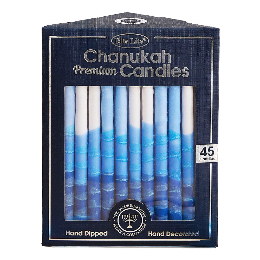 45 Blue and White Premium Hannukah Candles