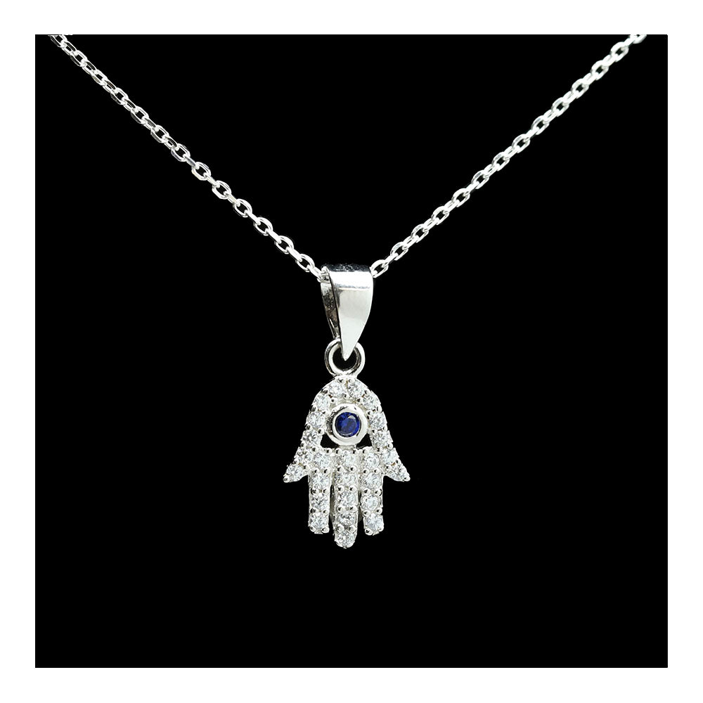 Hamsa and Eye Necklace