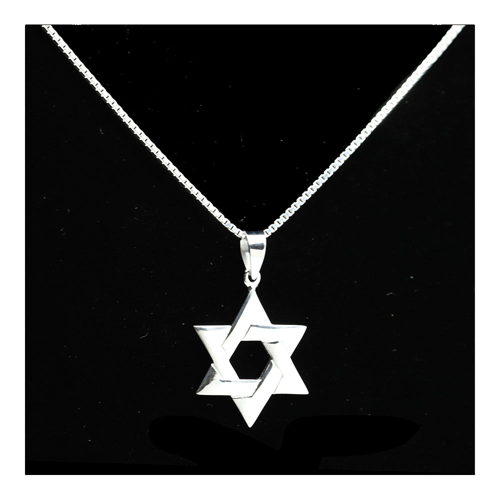 Sterling Woven Star of David Necklace
