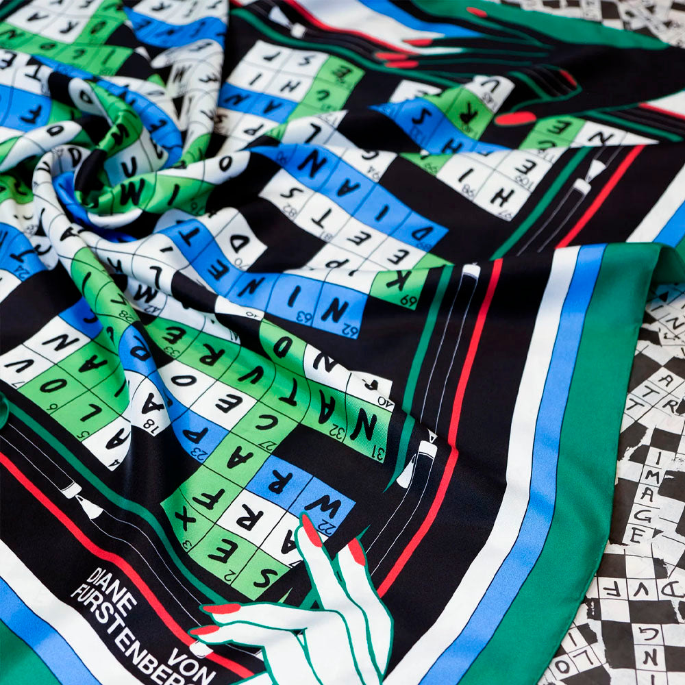DVF 50th Anniversary Cross Word Scarf