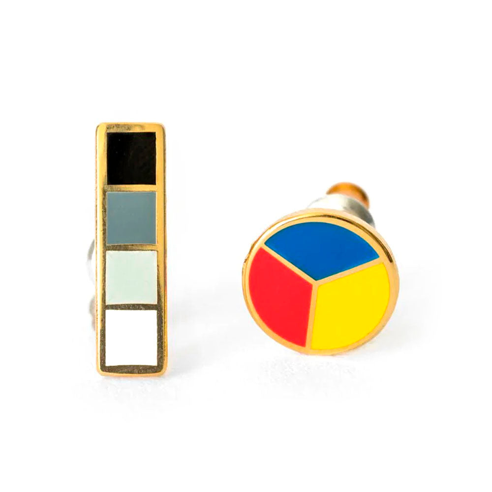 Color Wheel & Grayscale Stud Earrings