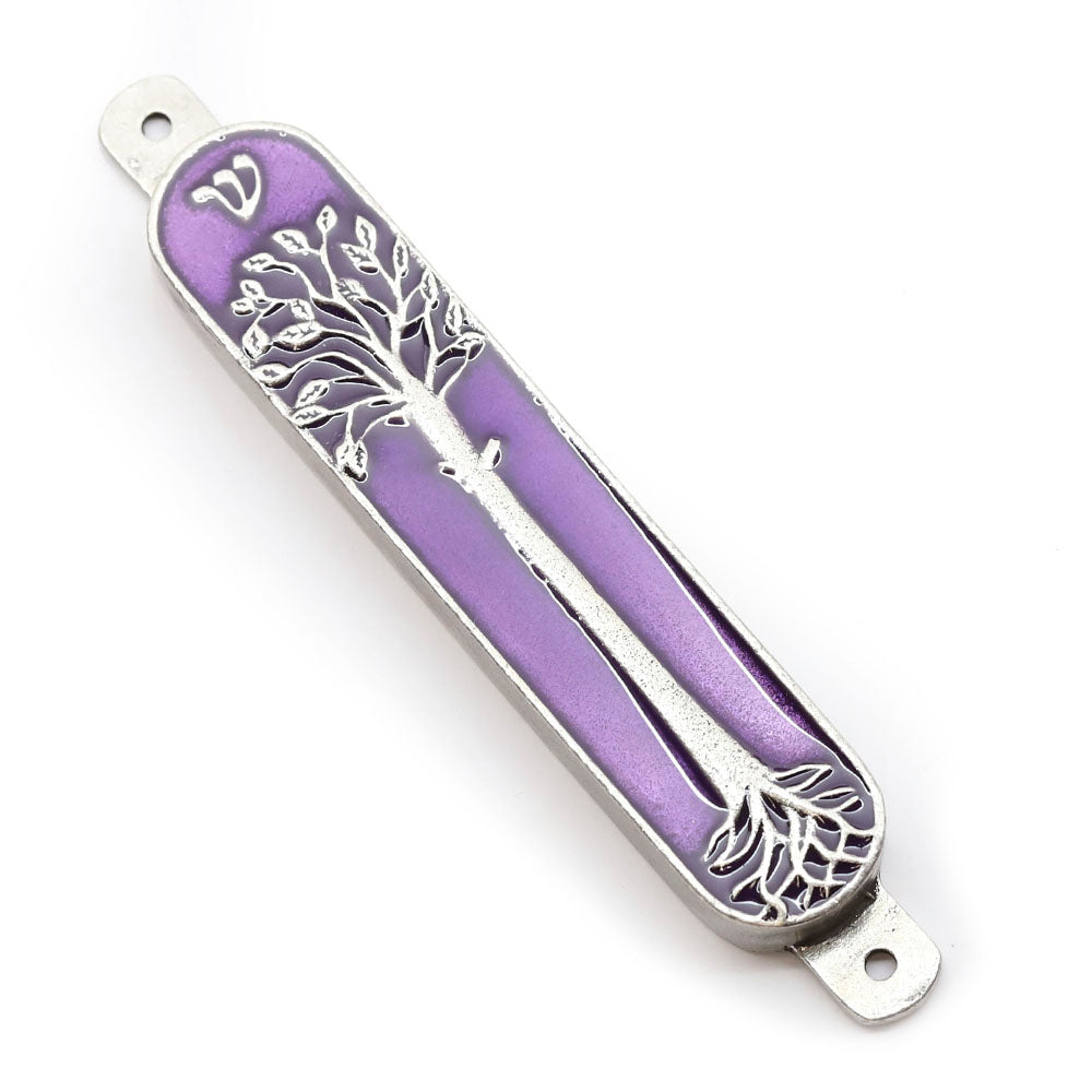 Tree of Life Pewter and Enamel Mezuzah