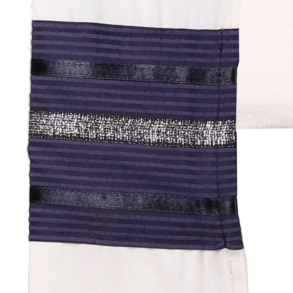 Tallit Set in Purple on Ivory