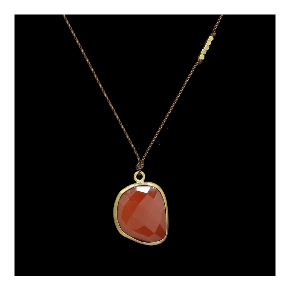 Carnelian with Brass Necklace