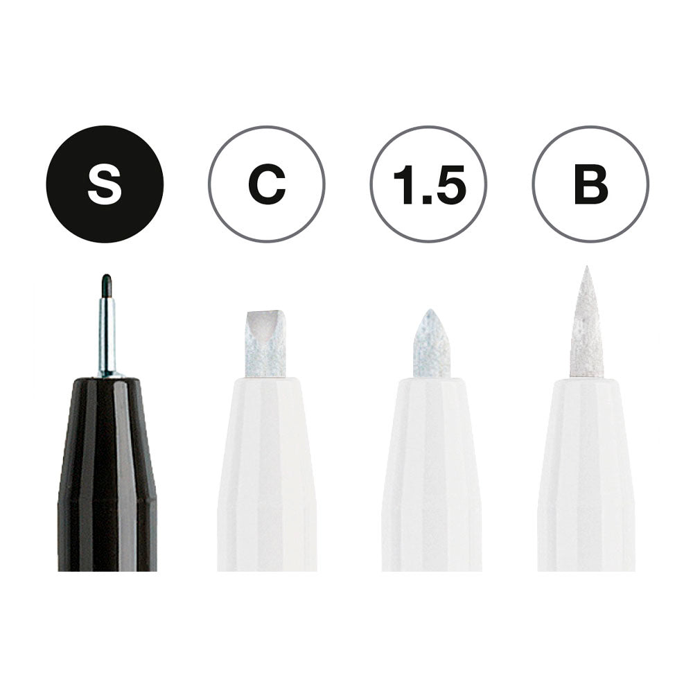 Pitt Artist Pen, Black & White - Wallet of 4