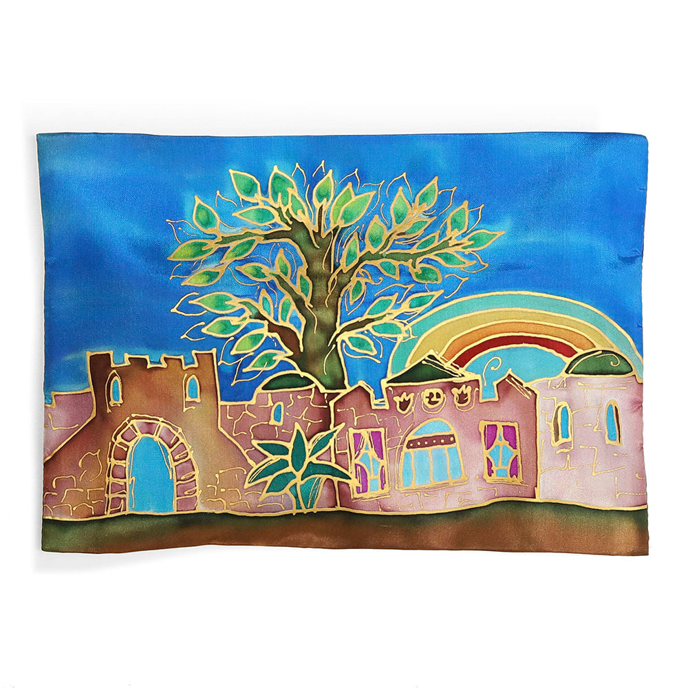 Silk Tree Tallit Set with Pink Jerusalem