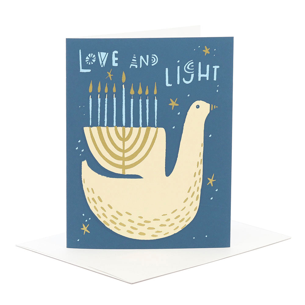 Hanukkiah with Dove Greeting Card