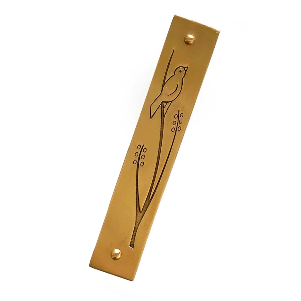 Brass Wren Mezuzah