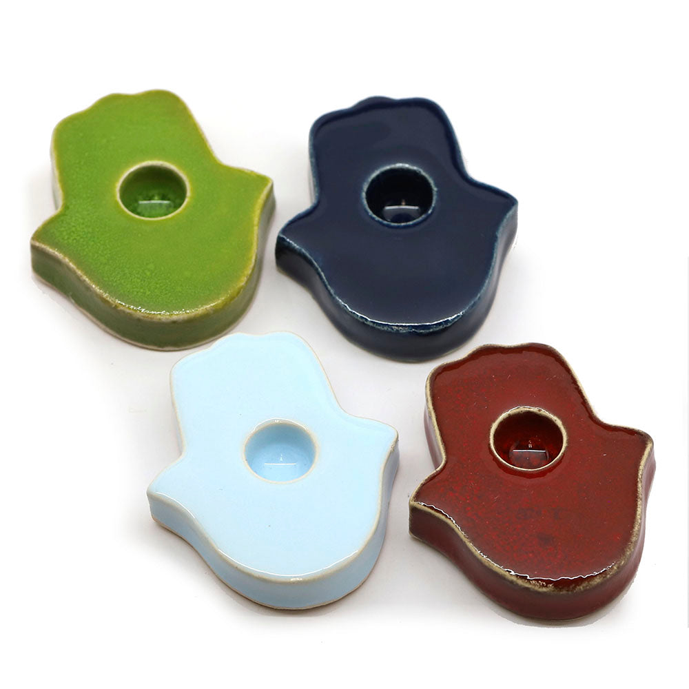 Ceramic Hamsa Hanukkia