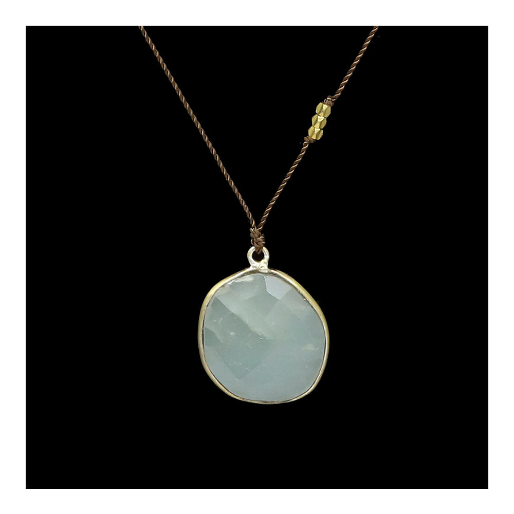 Aquamarine with Brass Necklace