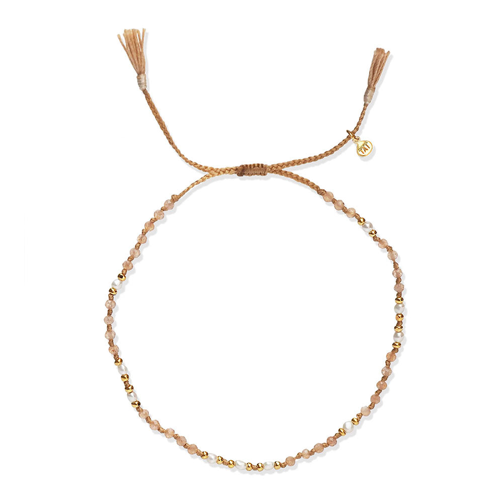 Handmade Beaded Bracelet with Gold and Pearl Accents