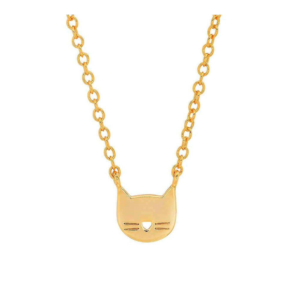 Whimsical Gold Cat Pendant Necklace