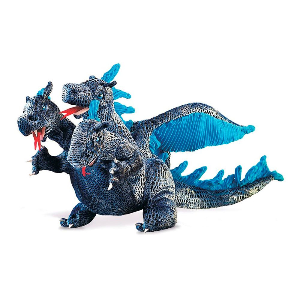 Three-Headed Blue Dragon Puppet