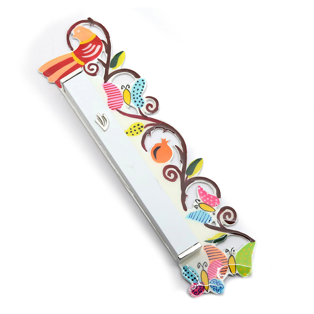 Mezuzah with Bird & Pomegranates