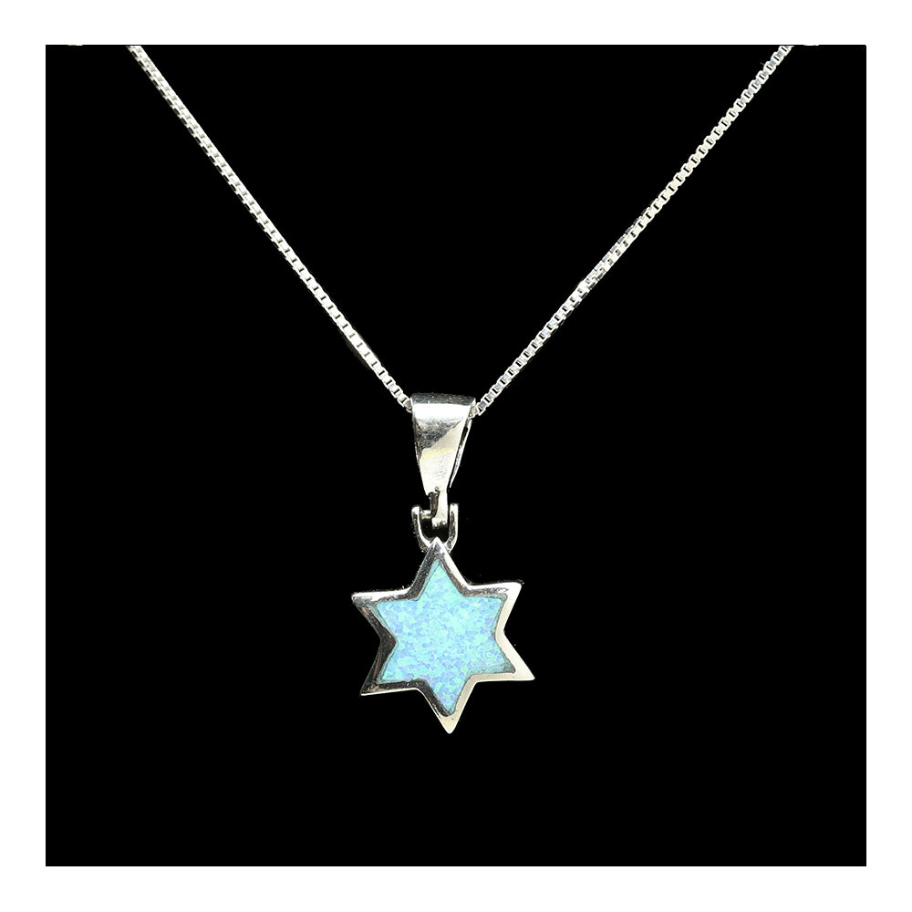 Sterling Star of David with Opal Necklace