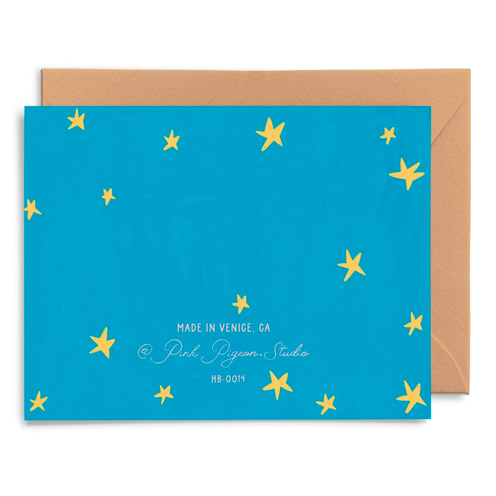 HBD Blue Stars Greeting Card