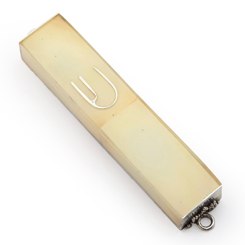 Sterling and Natural Materials Mezuzah Case 3.4"