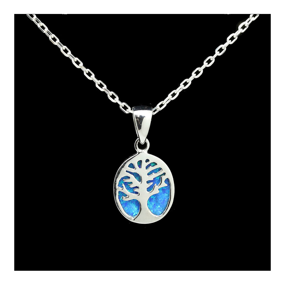 Opal Backed Tree of Life Necklace