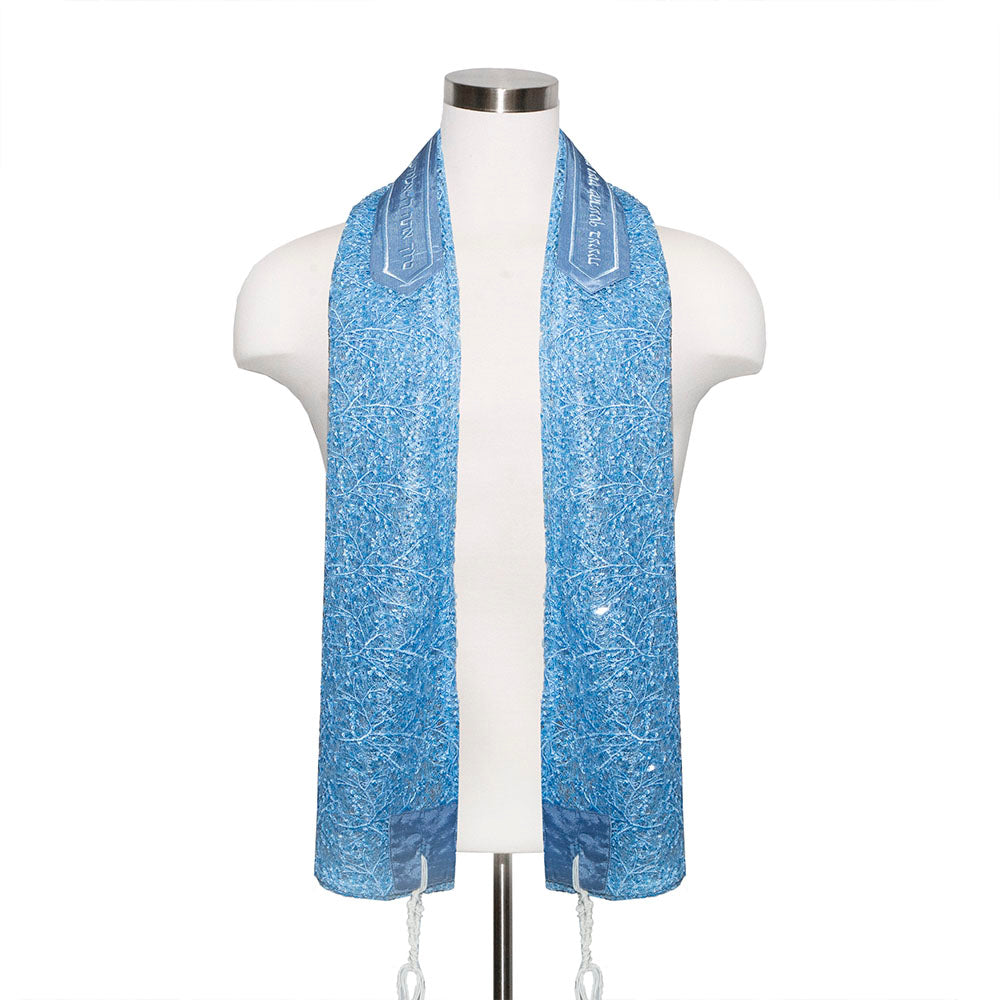 Blue Sequin Tree of Life Tallit Set