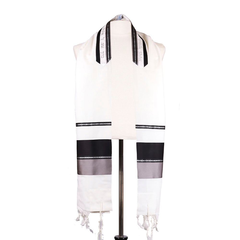 Ramat Hasharon (Gray and Black wtih Silver Stripe) Tallit Set