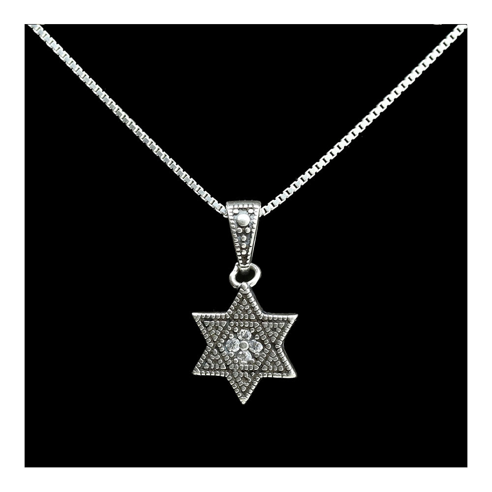 Sterling Star of David with Marcasite Necklace