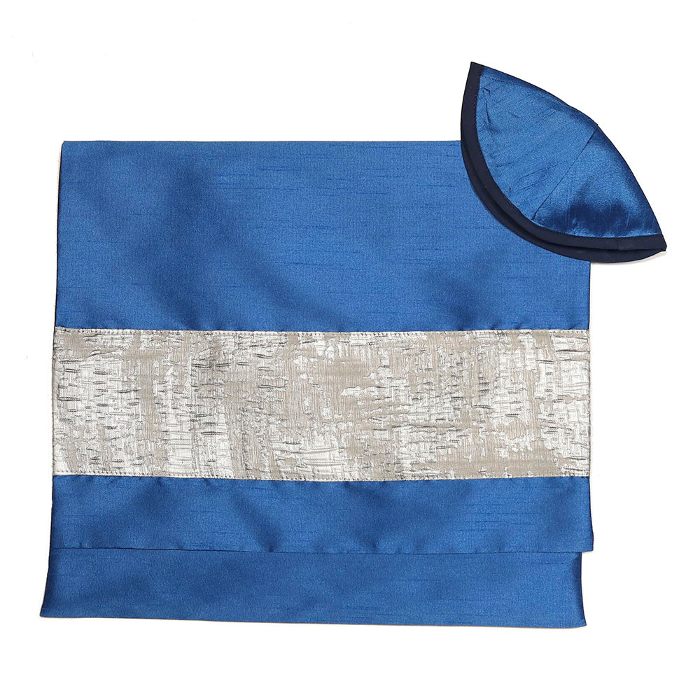 Ivory & Royal Blue Tallit Set