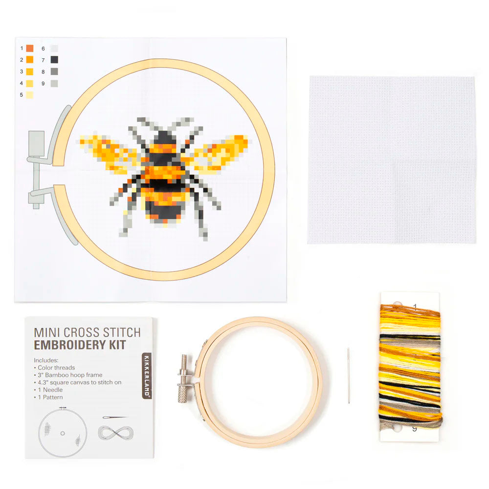 Bee Mini Cross Stitch Embroidery Kit