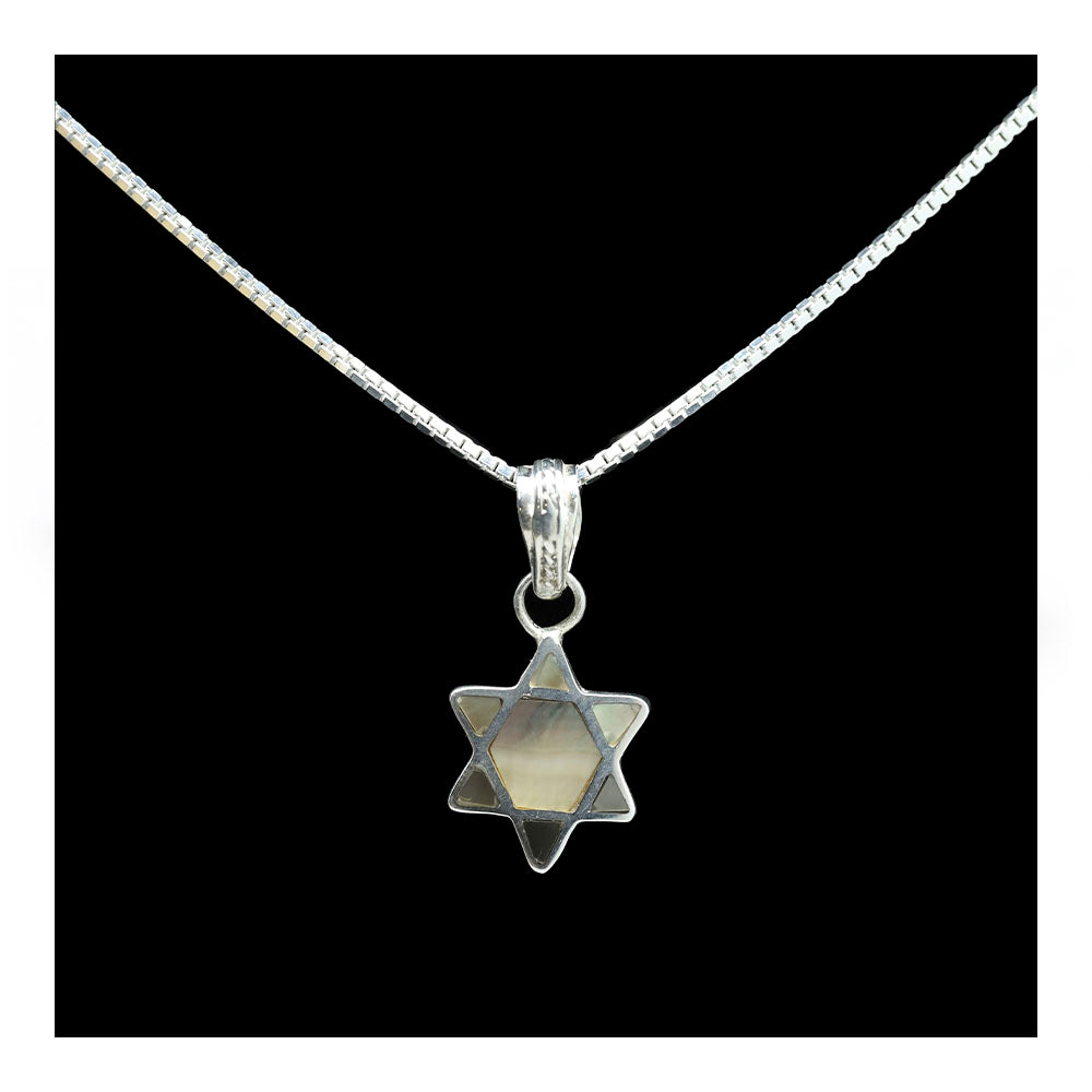 Star of David on Mussel Shell Necklace