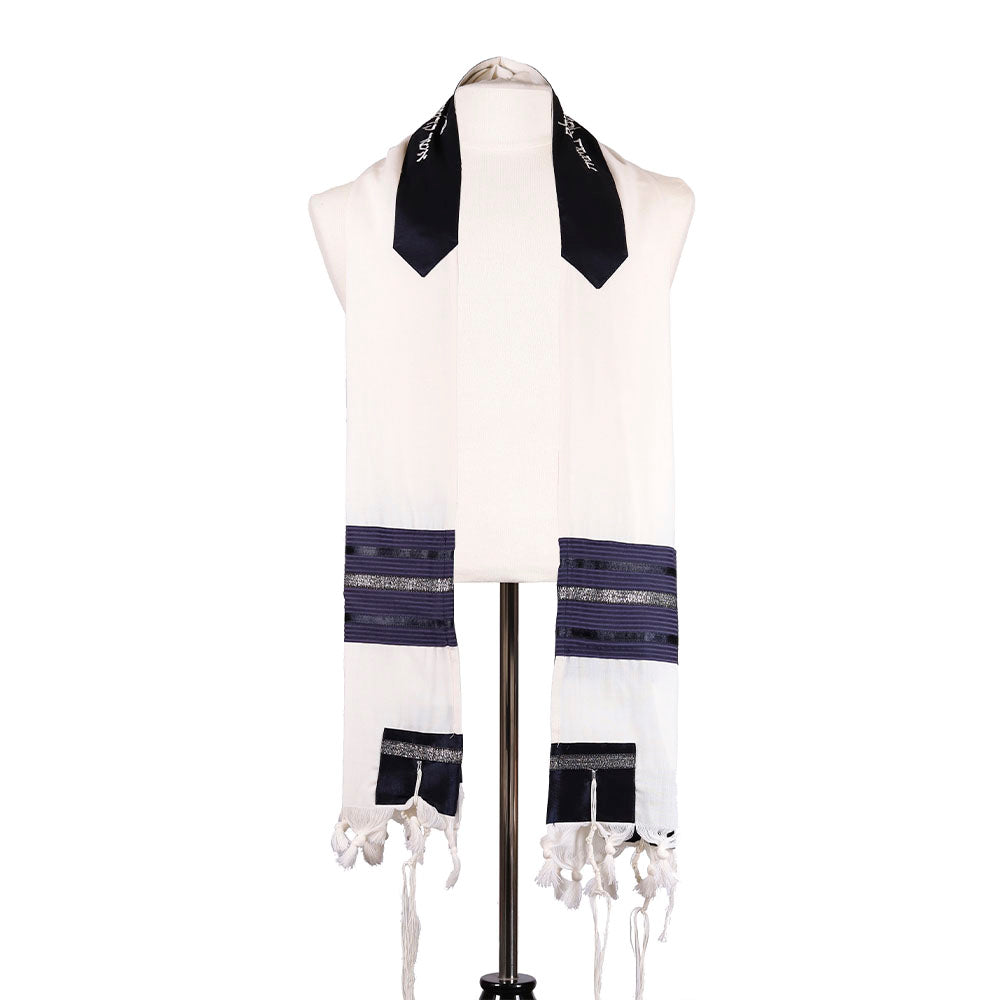 Tallit Set in Purple on Ivory